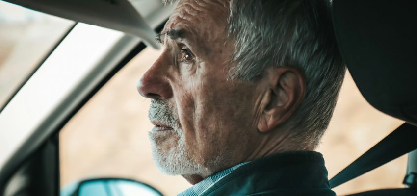 Old man in the car